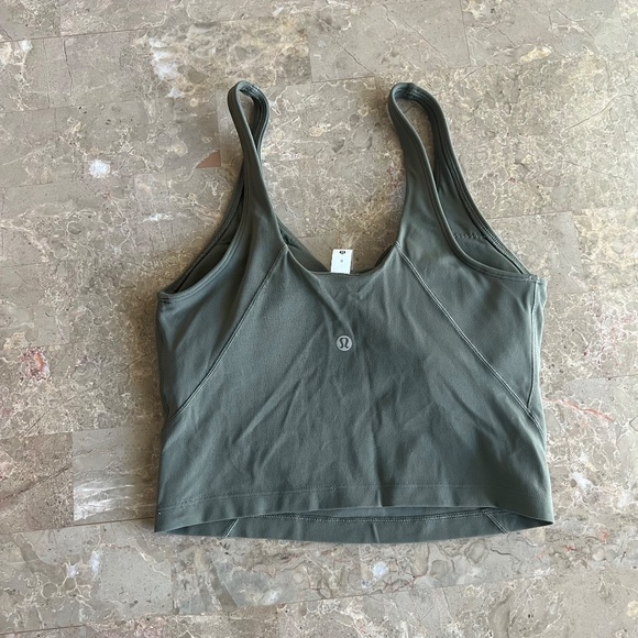 Lululemon Align Tank Cropped Sports Bra Grey Sage Size 6 - Picture 3 of 3
